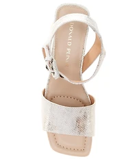 Donald Pliner Leather Square Toe Block Heel Sandals