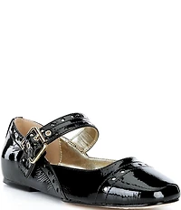 Donald Pliner Liane Patent Leather Buckle Mary Jane Ballet Flats