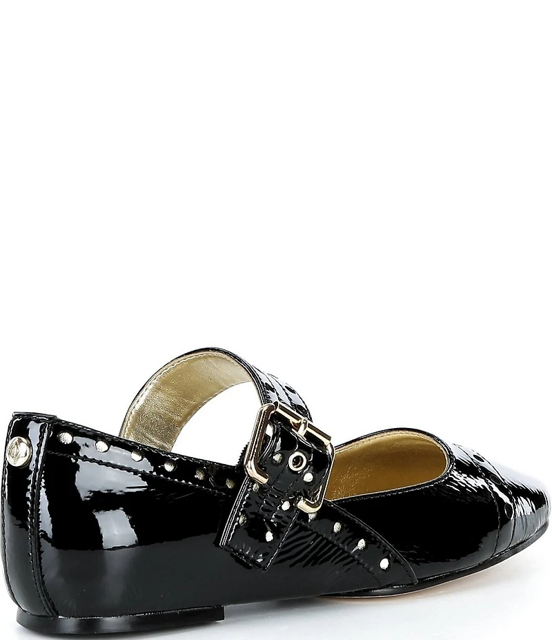 Donald Pliner Liane Patent Leather Buckle Mary Jane Ballet Flats