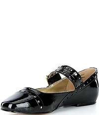 Donald Pliner Liane Patent Leather Buckle Mary Jane Ballet Flats