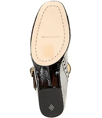 Donald Pliner Liane Patent Leather Buckle Mary Jane Ballet Flats