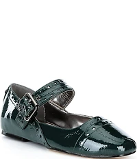 Donald Pliner Liane Patent Leather Buckle Mary Jane Ballet Flats
