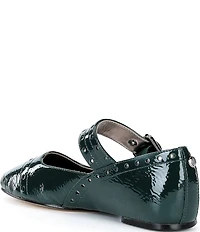 Donald Pliner Liane Patent Leather Buckle Mary Jane Ballet Flats