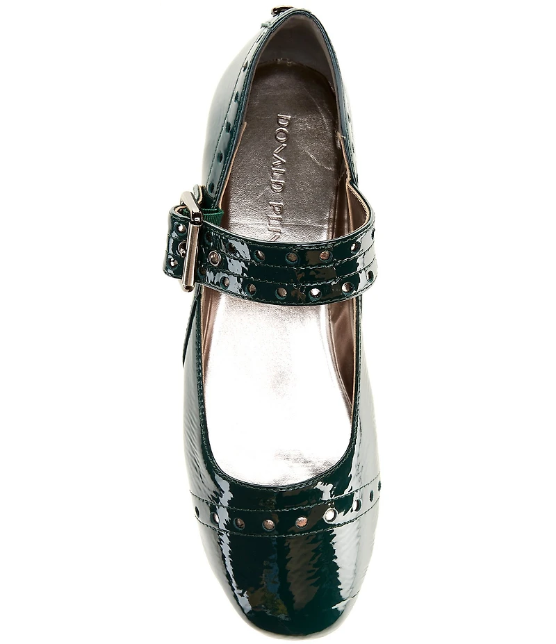 Donald Pliner Liane Patent Leather Buckle Mary Jane Ballet Flats