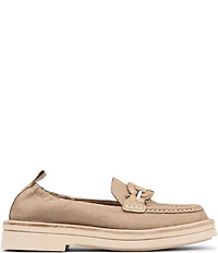 Donald Pliner Lomma Embossed Suede Bit Buckle Loafers