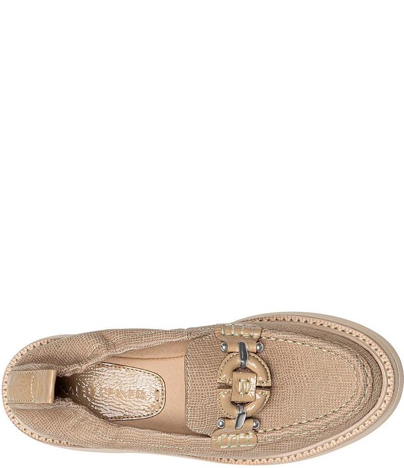 Donald Pliner Lomma Embossed Suede Bit Buckle Loafers