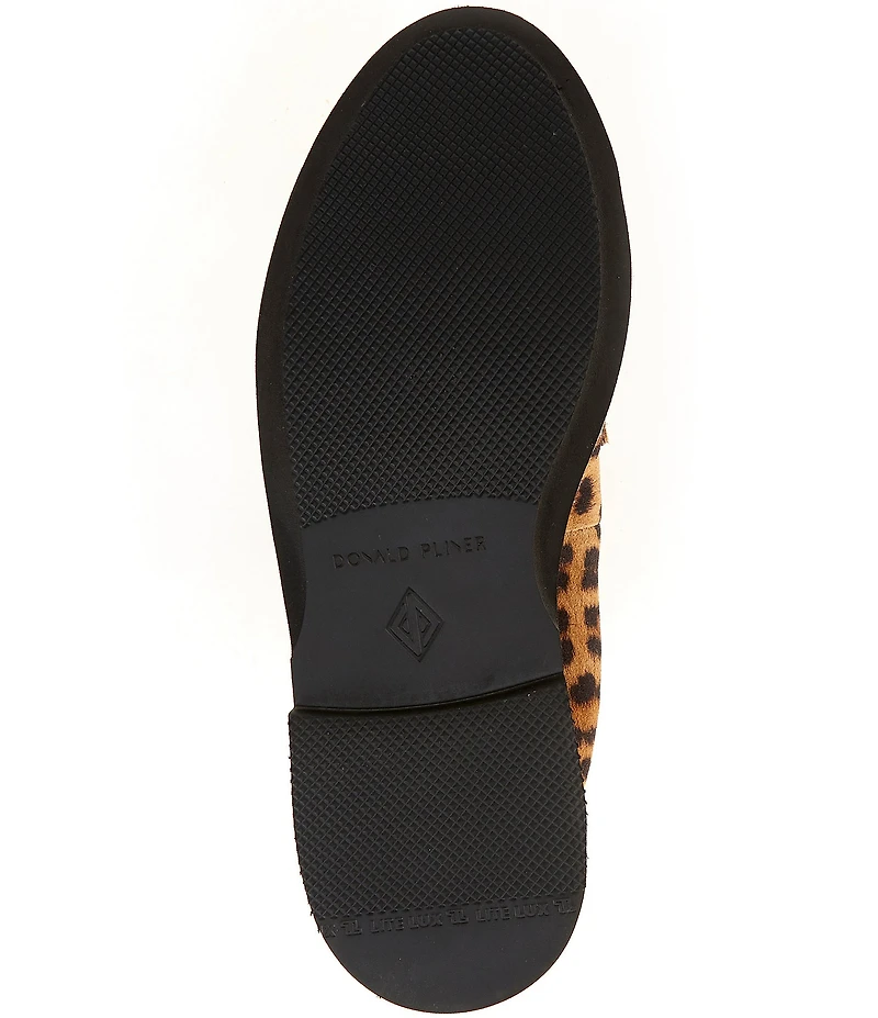 Donald Pliner Lomma Leopard Print Suede Bit Buckle Loafers