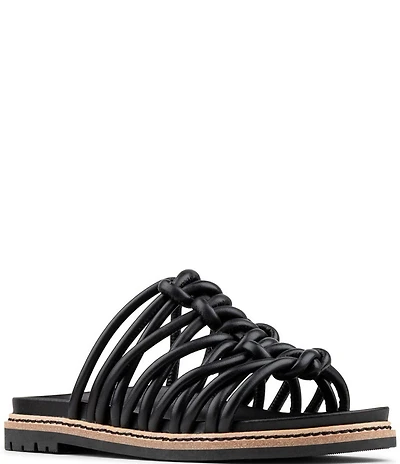 Donald Pliner Loni Braided Tubular Leather Slide Sandals