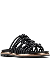 Donald Pliner Loni Braided Tubular Leather Slide Sandals