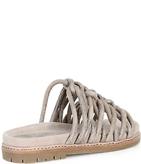 Donald Pliner Loni Metallic Braided Tubular Leather Slide Sandals