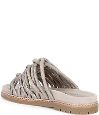 Donald Pliner Loni Metallic Braided Tubular Leather Slide Sandals
