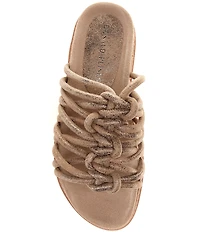 Donald Pliner Loni Metallic Braided Tubular Leather Slide Sandals