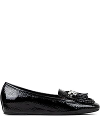 Donald Pliner Loriel Crinkle Patent Ring Hardware Tassel Loafers