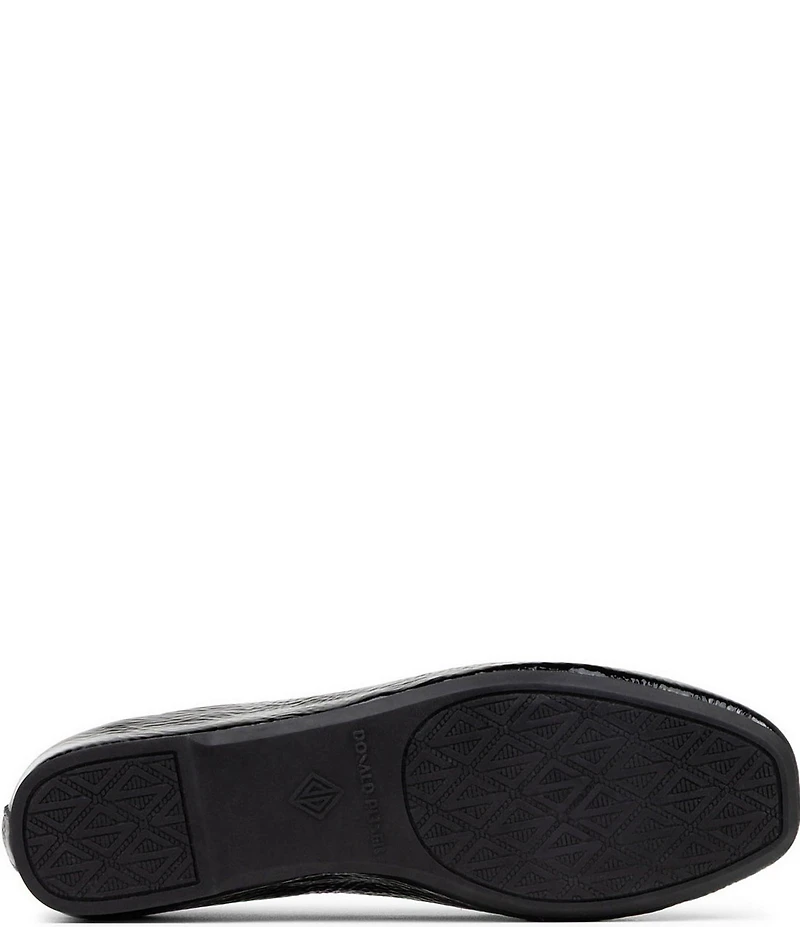 Donald Pliner Loriel Crinkle Patent Ring Hardware Tassel Loafers