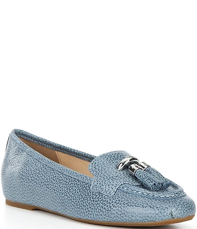 Donald Pliner Loriel Leather Ring Hardware Tassel Loafers