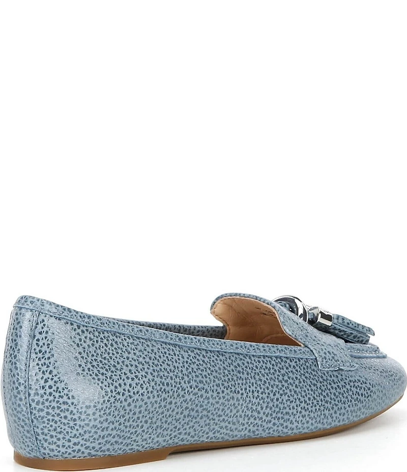 Donald Pliner Loriel Leather Ring Hardware Tassel Loafers