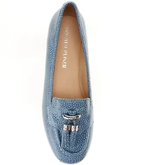 Donald Pliner Loriel Leather Ring Hardware Tassel Loafers