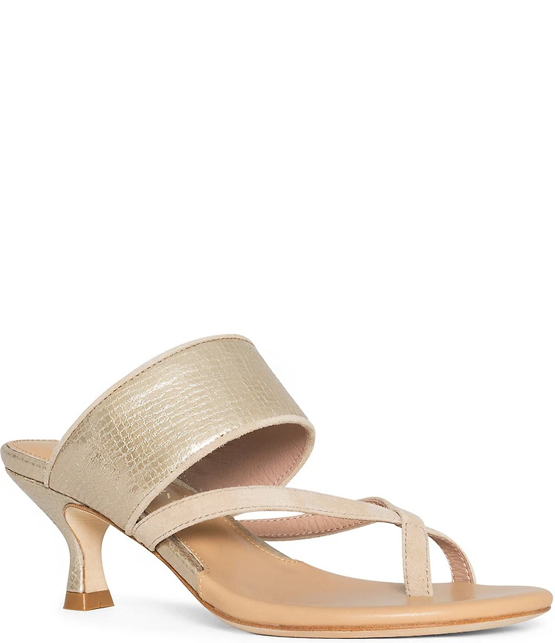 Donald Pliner Louka Metallic Leather Toe Loop Sandals