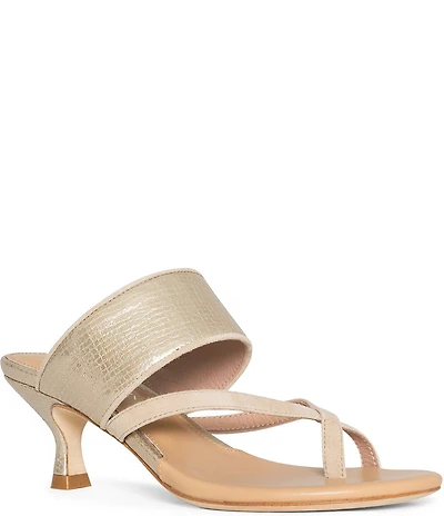 Donald Pliner Louka Metallic Leather Toe Loop Sandals