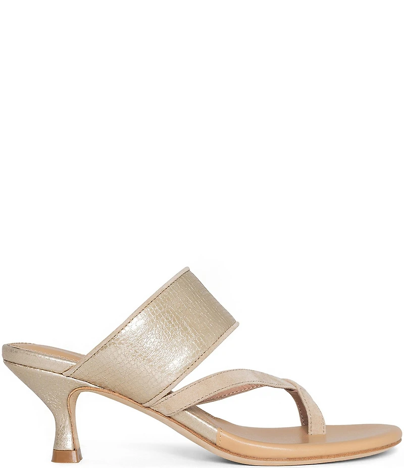 Donald Pliner Louka Metallic Leather Toe Loop Sandals