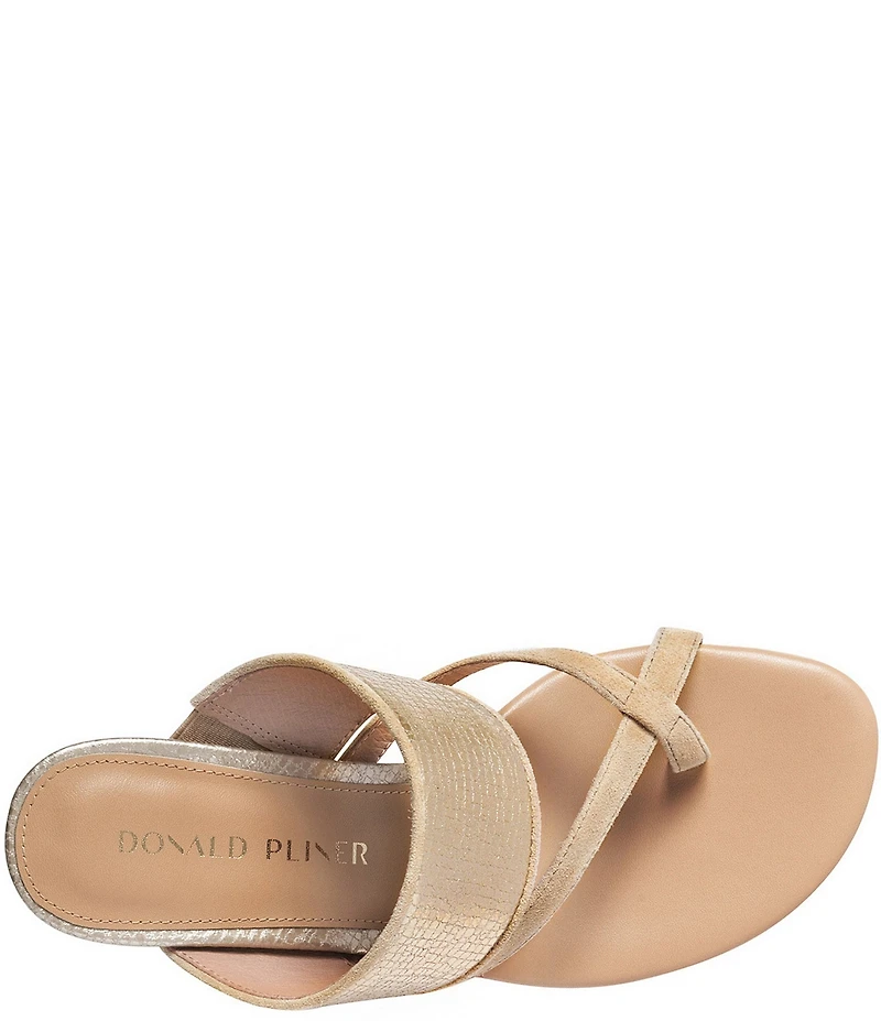 Donald Pliner Louka Metallic Leather Toe Loop Sandals