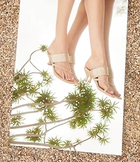 Donald Pliner Louka Metallic Leather Toe Loop Sandals