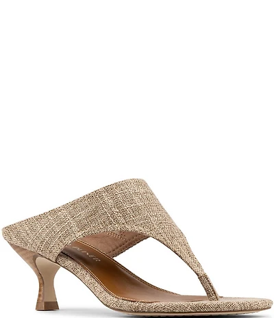 Donald Pliner Lucynda Linen Kitten Heel Thong Sandals