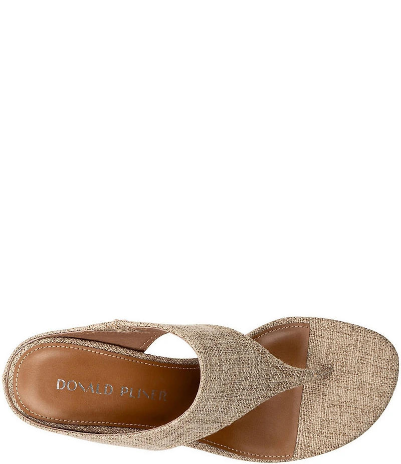 Donald Pliner Lucynda Linen Kitten Heel Thong Sandals