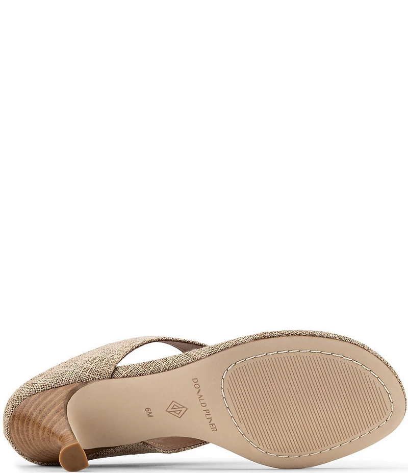 Donald Pliner Lucynda Linen Kitten Heel Thong Sandals