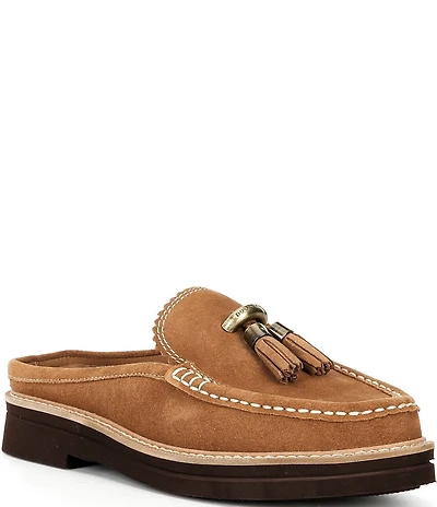 Donald Pliner Lyndall Suede Tassel Mules