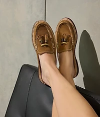 Donald Pliner Lyndall Suede Tassel Mules
