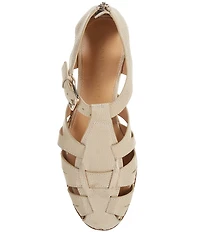 Donald Pliner Mariam Embossed Metallic Leather Back Zip Fisherman Sandals