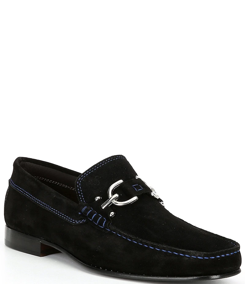 Donald Pliner Men's Dacio Bit Buckle Suede Slip-On Dress Shoes