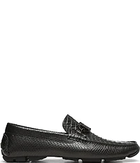Donald Pliner Men's Dacio Bit Buckle Snake Print Leather Drivers