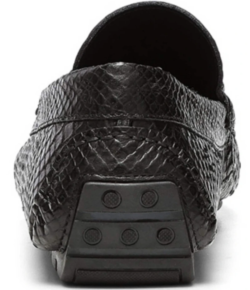 Donald Pliner Men's Dacio Bit Buckle Snake Print Leather Drivers