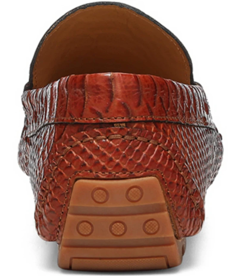 Donald Pliner Men's Dacio Bit Buckle Snake Print Leather Drivers