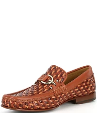 Donald Pliner Men's Dacio Woven Leather Bit Buckle Loafers