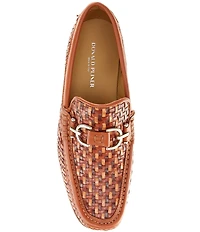 Donald Pliner Men's Dacio Woven Leather Bit Buckle Loafers