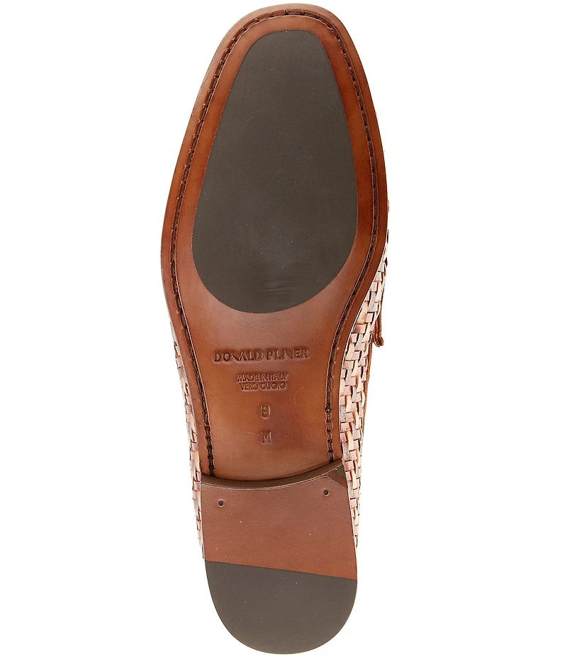 Donald Pliner Men's Dacio Woven Leather Bit Buckle Loafers