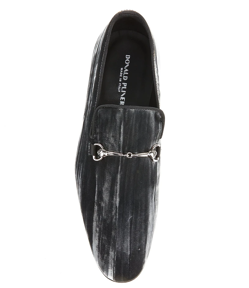 Donald Pliner Men's Shawn Velvet Bit Buckle Slip-On Loafers