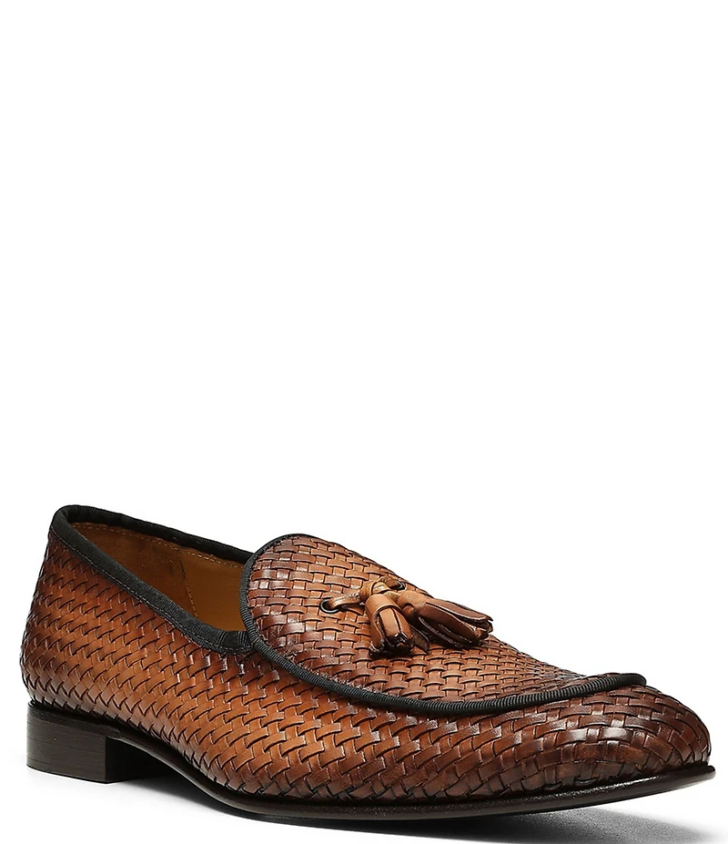 Donald Pliner Men's Spirrow Woven Leather Tassel Loafers