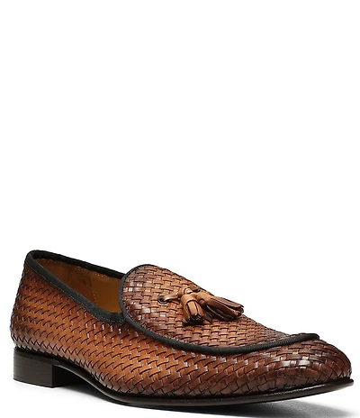 Donald Pliner Men's Spirrow Woven Leather Tassel Loafers