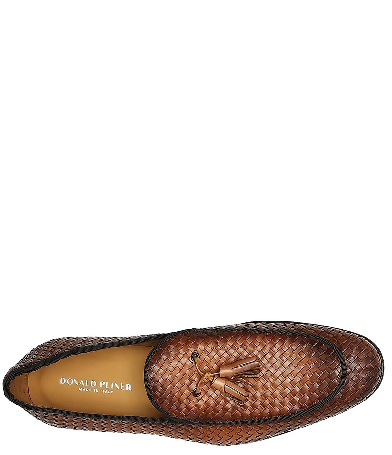 Donald Pliner Men's Spirrow Woven Leather Tassel Loafers