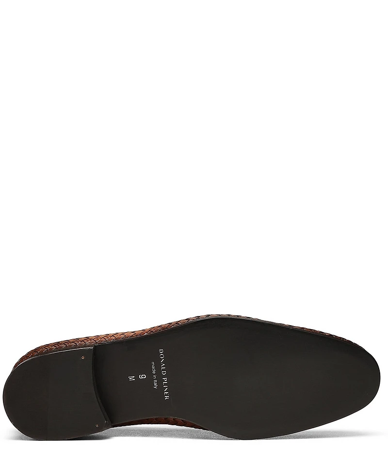 Donald Pliner Men's Spirrow Woven Leather Tassel Loafers