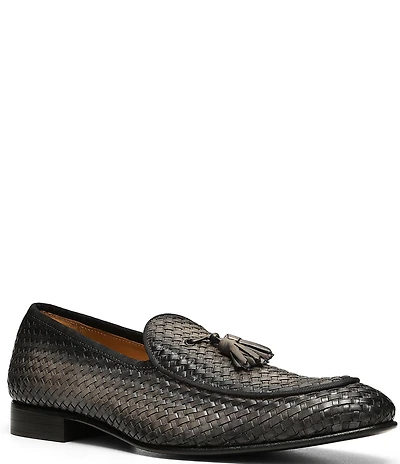 Donald Pliner Men's Spirrow Woven Leather Tassel Loafers