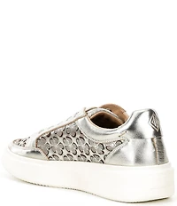 Donald Pliner Mikko Floral Print Leather Slip On Platform Sneakers