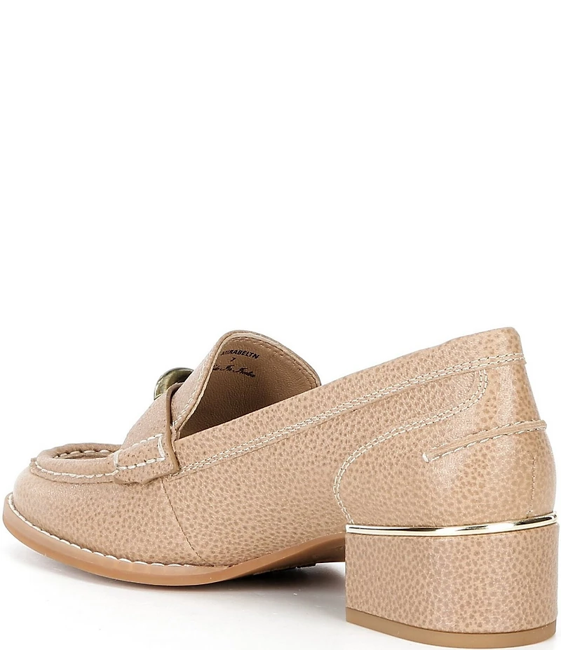 Donald Pliner Mirabel Leather Tassel Block Heel Loafer Pumps