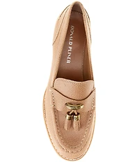 Donald Pliner Mirabel Leather Tassel Block Heel Loafer Pumps