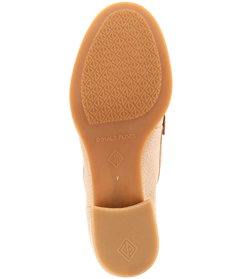 Donald Pliner Mirabel Leather Tassel Block Heel Loafer Pumps