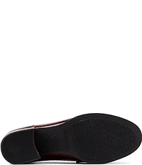 Donald Pliner Mirabel Patent Leather Tassel Block Heel Loafer Pumps